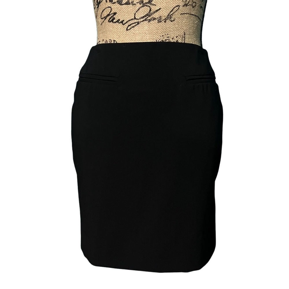 GIORGIO ARMANI Black Side Slit Fully Lined Black Mini Skirt Size 4